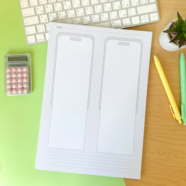 Mobile UI/UX design notebook. User interface & user experience design sketchbook for App designers and developers. UI Ux sketchpad. - Image 2