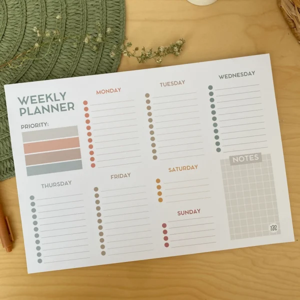 A4 Weekly Planner Pad. Desk Planner Weekly Notepad - Image 6