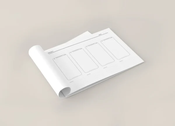 App Design Printable Sketchbook - Mobile UX/UI Wireframe Template