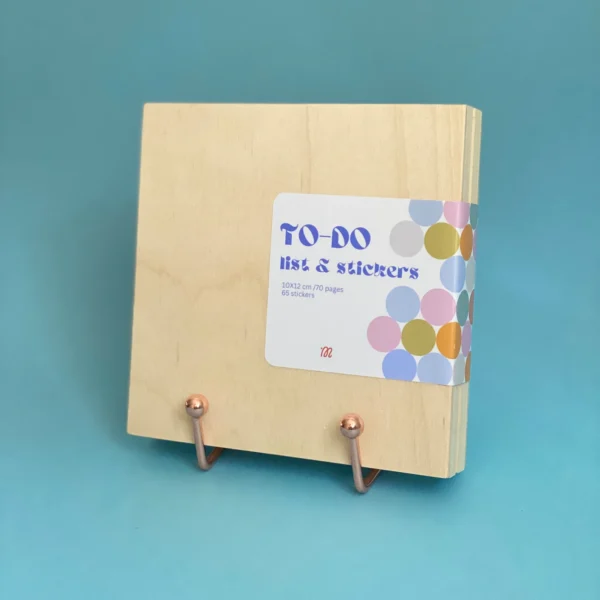Handmade To-Do List & Note cards in wooden box. Motivation stickers and wooden stand. Desk planner undate. - Image 5