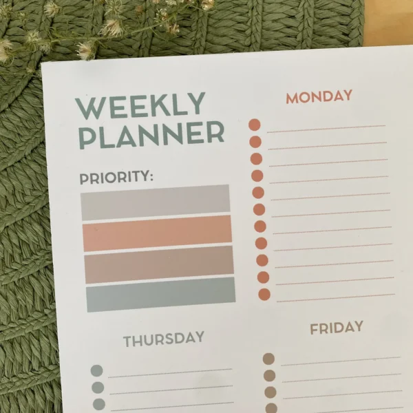 A4 Weekly Planner Pad. Desk Planner Weekly Notepad - Image 4