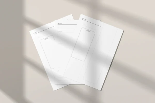 iPhone 14 App Design Worksheets - UX/UI Wireframes - Sketchbook - Image 3