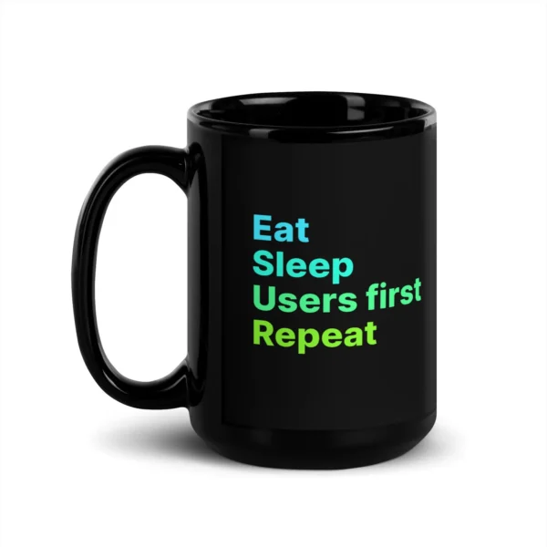 Users First, Eat Sleep Repeat UX Coffee Mug, Perfect for Web Designers, UI/UX Experts, Tech Enthusiasts, Gift for Coders, Computer Engineers