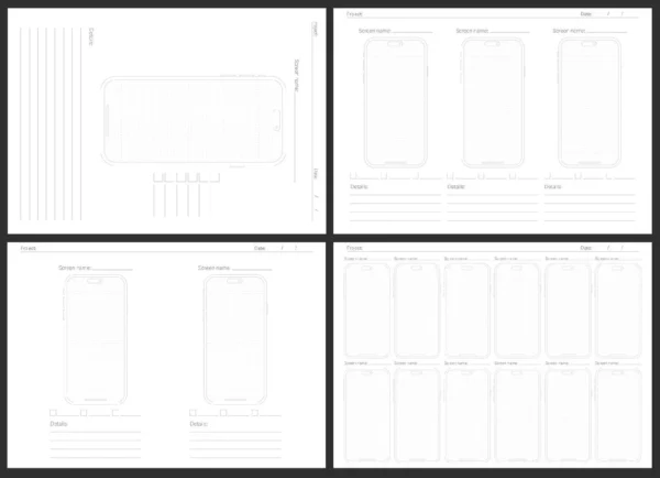 Wireframe Sketching Sheet for UX UI Design - Image 2