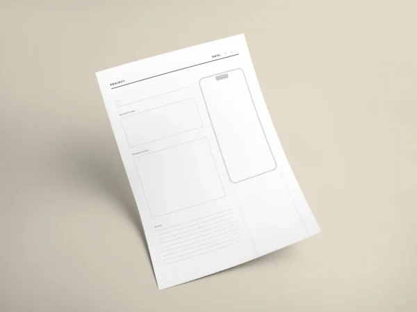 iPhone 14 App Design Worksheets - UX/UI Wireframes - Sketchbook - Image 4