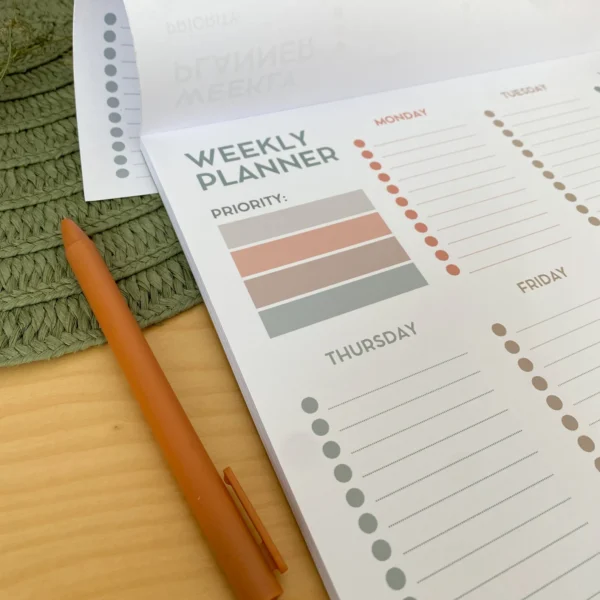 A4 Weekly Planner Pad. Desk Planner Weekly Notepad - Image 2