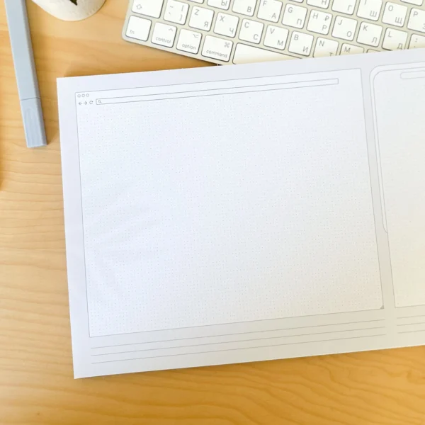 Mobile UI/UX mobile app and website design notebook. User interface & user experience design sketchbook for App designers and developers