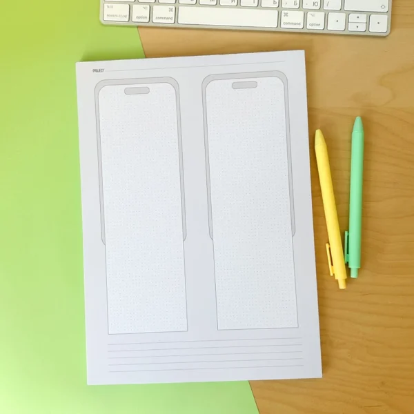 Mobile UI/UX design notebook. User interface & user experience design sketchbook for App designers and developers. UI Ux sketchpad. - Image 2