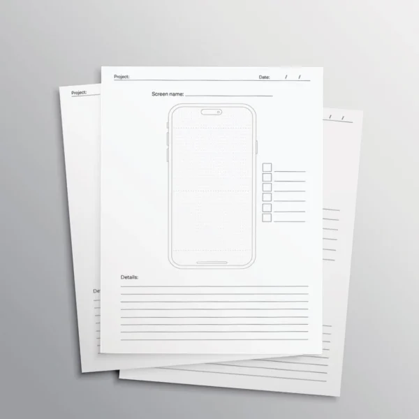 Wireframe Sketching Sheet for UX UI Design